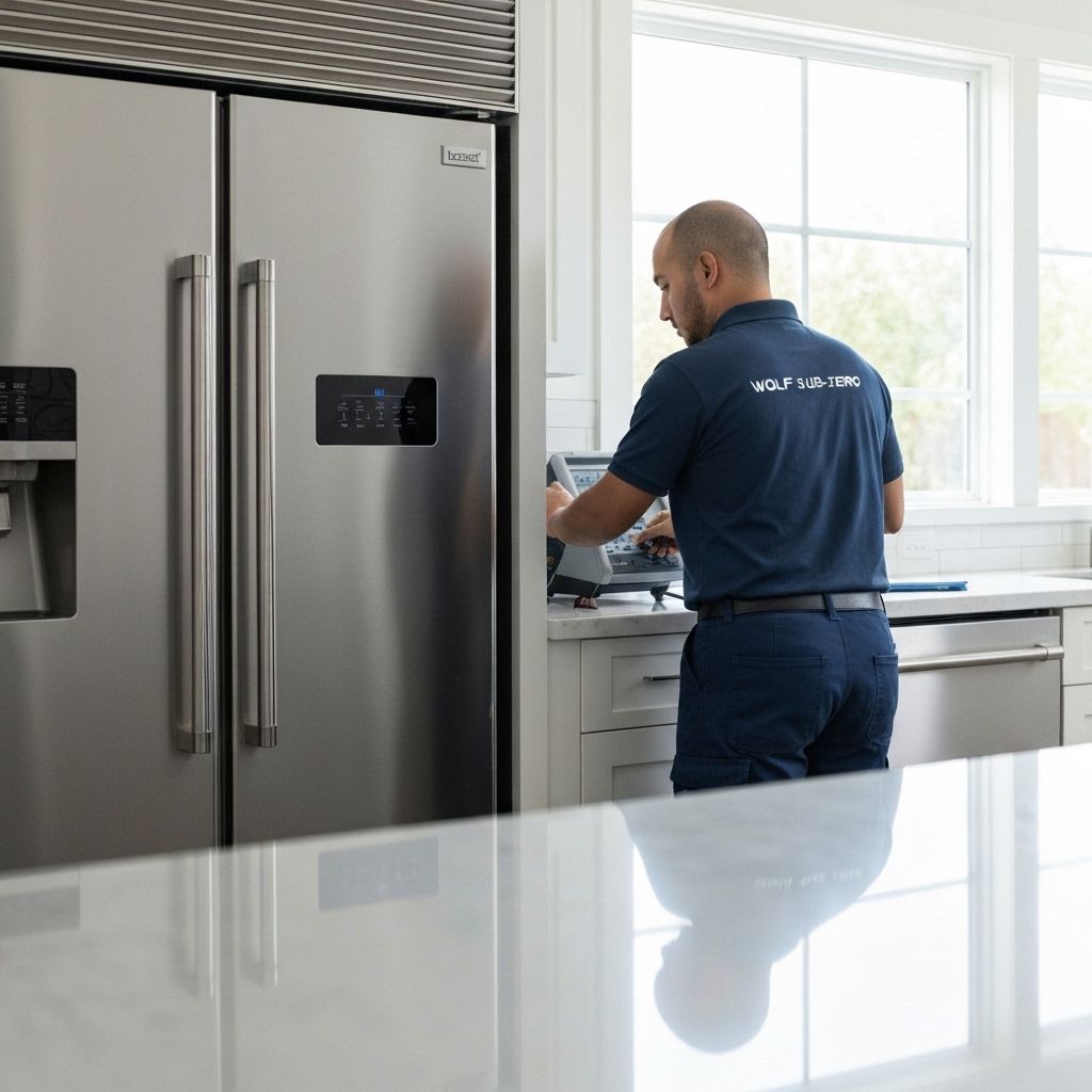 Técnico profesional trabajando en electrodoméstico premium